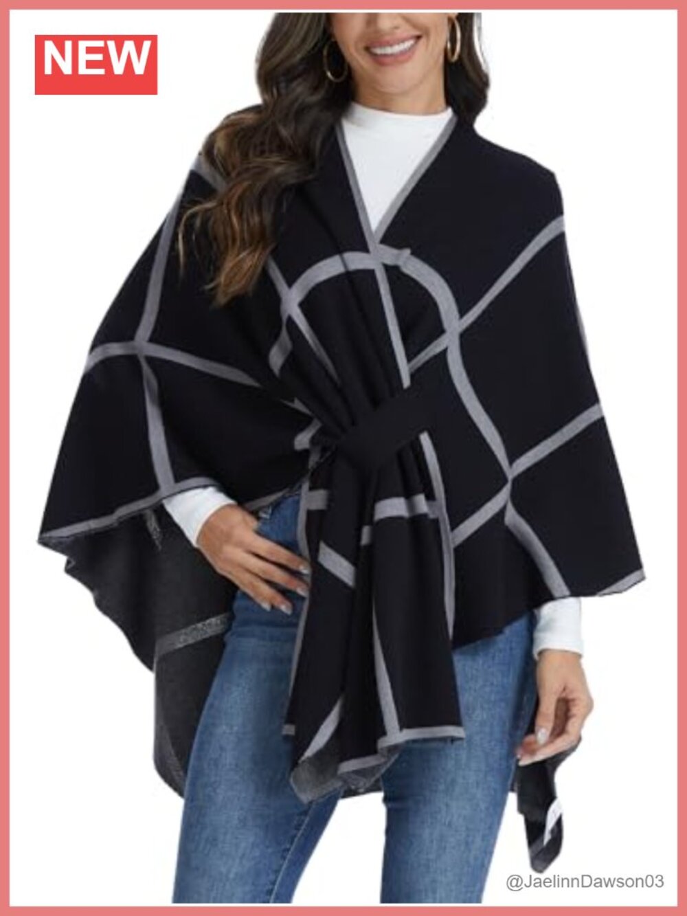 Elegant Shawl Wrap Soft Open Front Poncho Sweater One Size